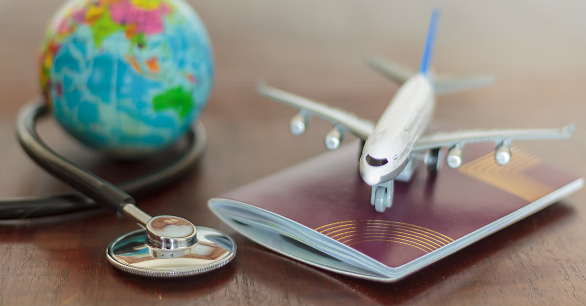 Passport and model airplane