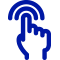 Blue icon of a tablet and a phone