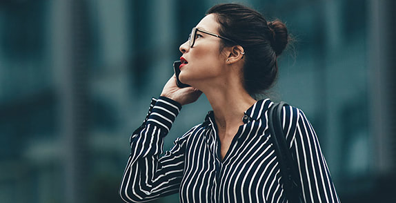 Businesswoman talking on a mobile phone