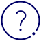 Blue icon of circle with a question mark in the middle