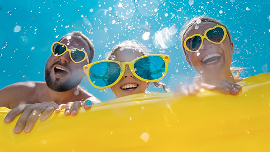 family wearing sunglasses