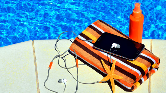 phone near pool