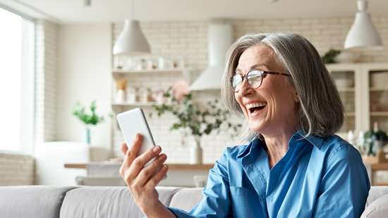 person holding their phone