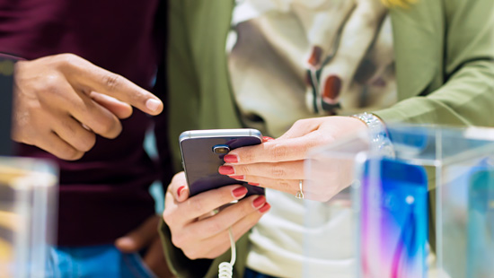 person holding their phone