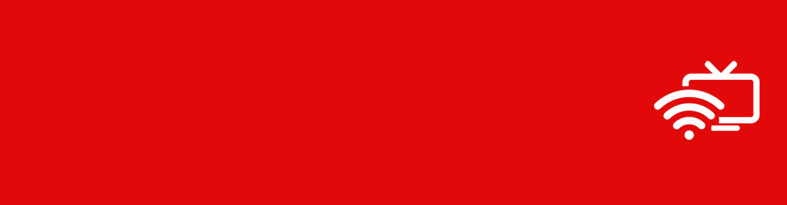 Broadband signal icon and TV icon