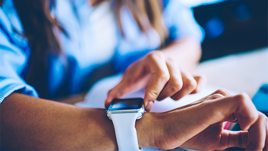 apple watch on a wrist