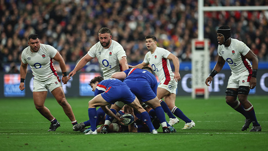 England and France rugby players