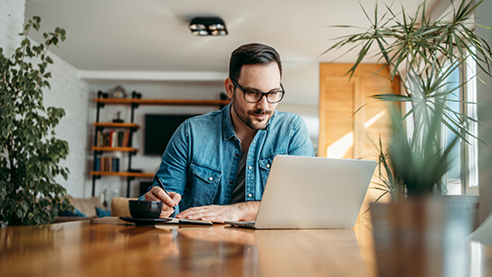 person working at home