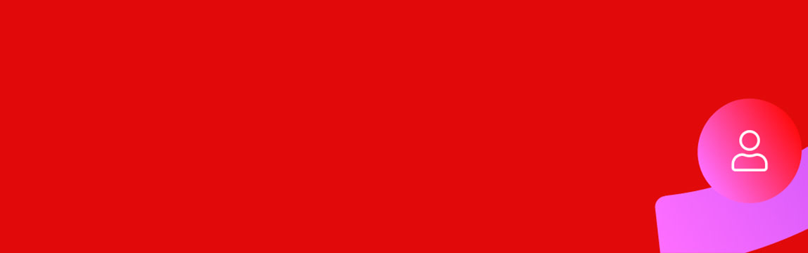 red background with person icon