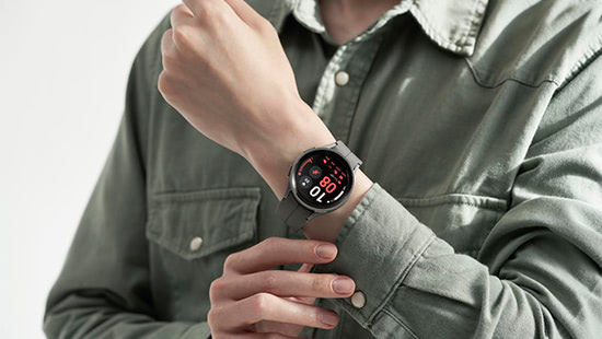a smartwatch on a wrist