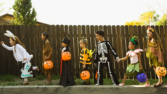 children in halloween costumes